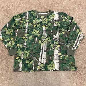 Vintage Rocky Mountain Camouflage Shirt Men's XL Green Long Sleeve Outdoor